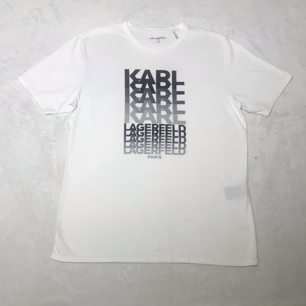 Karl Lagerfeld Men’s White Graphic Logo T-Shirt